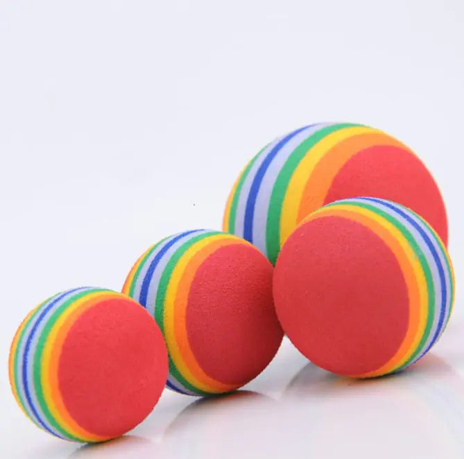 EVA Pet Rainbow Ball Cat Foam Colorful Bouncy Ball