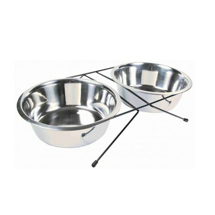 Dog Feeder Trixie Stainless Steel Double Bowl - VMX PETS