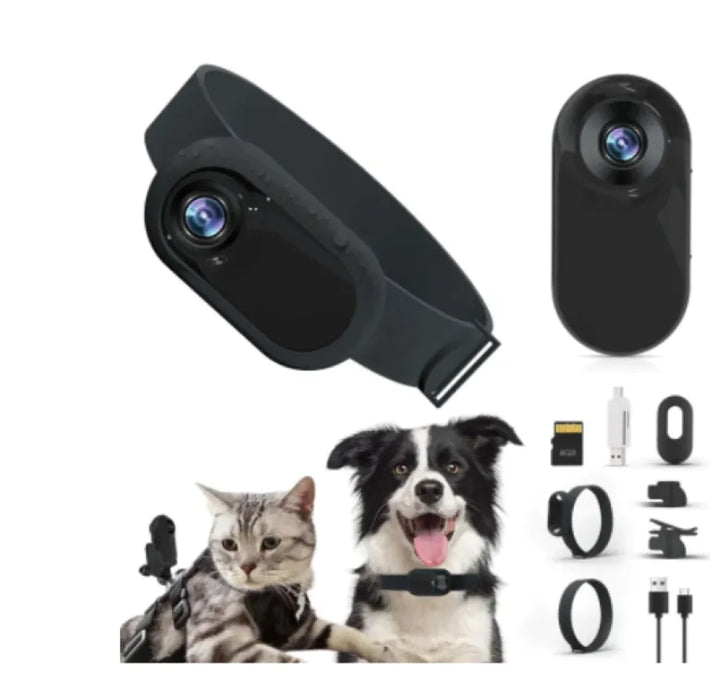 Wireless Pet Collar Camera - Indoor & Outdoor Recording for Cats and Dogs