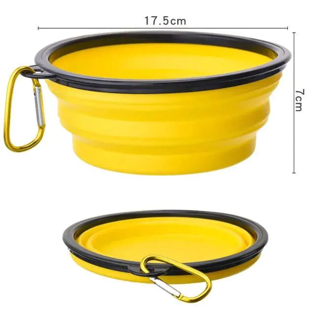 Outdoor Portable Folding Bowl For Dogs And Cats With Keychain